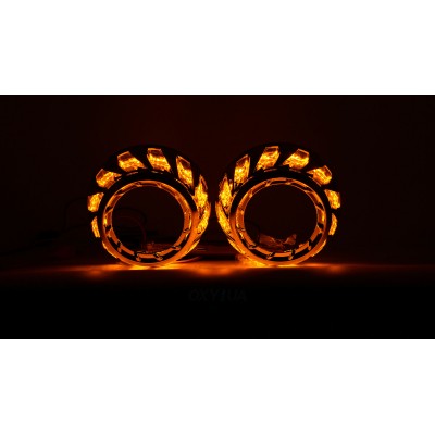 Маска декоративна для автомобільних фар DriveX MS A-107 3.0" Black White+Yellow з вбудованою підсвіткою Маска декоративна для автомобільних фар DriveX MS A-107 3.0" Black White+Yellow з вбудованою підсвіткою