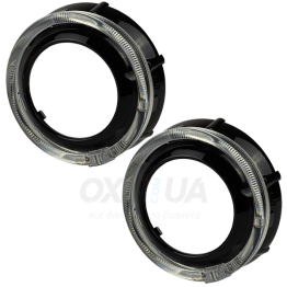 Маска декоративна для автомобільних фар DriveX MS A-105 3.0" Black White+Yellow з вбудованою підсвіткою