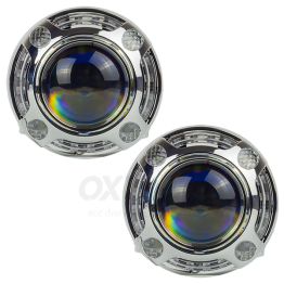 Маска декоративна для автомобільних фар DriveX MS A-106 3.0" Silver White з вбудованою підсвіткою