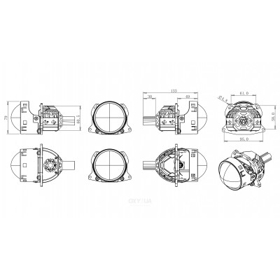 BiLED модуль основного світла DriveX BiLED Amateru Original 3.0" 63/75W 5500К Dual chip