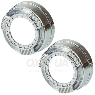 Маска декоративна для автомобільних фар DriveX MS A-101 3.0" Silver White+Yellow з вбудованою підсвіткою