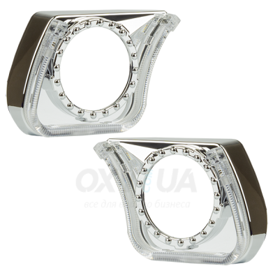 Маска декоративна для автомобільних фар DriveX MS A-102 3.0" Silver White з вбудованою підсвіткою Маска декоративна для автомобільних фар DriveX MS A-102 3.0" Silver White з вбудованою підсвіткою