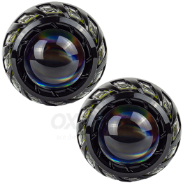 Маска декоративна для автомобільних фар DriveX MS A-106 3.0" Silver White з вбудованою підсвіткою