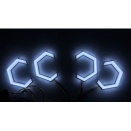 Маска декоративна для автомобільних фар DriveX MS A-106 3.0" Silver White з вбудованою підсвіткою