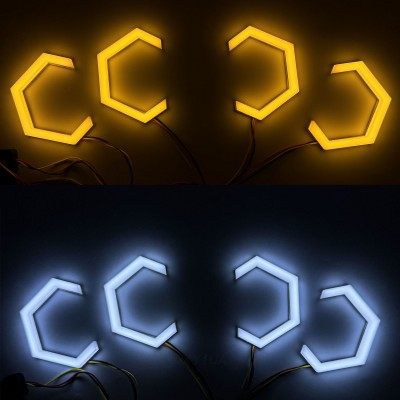 Маска декоративна для автомобільних фар DriveX MS A-106 3.0" Silver White з вбудованою підсвіткою