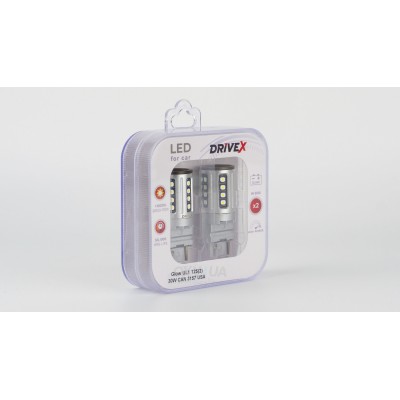 Світлодіоди в габаритні вогні. Підсвітку номера та салона DriveX Glow UL1 T25(2) 9-48V 30W CAN 2600Lm 3157/P27/7W base-16mm USA к-т.