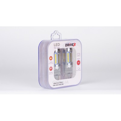 Світлодіоди в габаритні вогні. Підсвітку номера та салона DriveX Glow UL2 T25(1) 12V 15W CAN 2600Lm 3156/P27W base-16mm USA к-т.