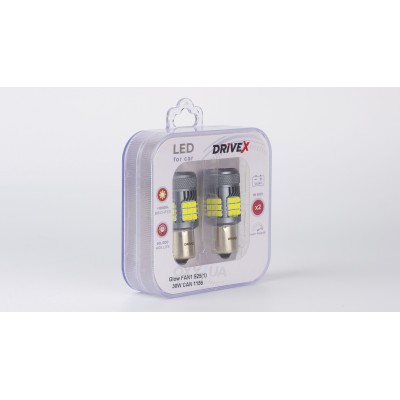 Світлодіоди в габаритні вогні. Підсвітку номера та салона DriveX Glow FAN1 S25(1) 9-48V 30W CAN 3000Lm 1156/P21W BA15S d-15mm к-т. Світлодіоди в габаритні вогні. Підсвітку номера та салона DriveX Glow FAN1 S25(1) 9-48V 30W CAN 3000Lm 1156/P21W BA15S d-15mm к-т.