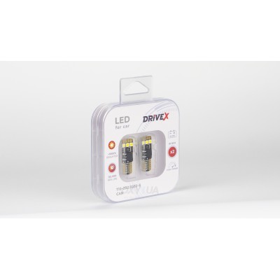 Світлодіоди в габаритні вогні. Підсвітку номера та салона DriveX T10-202 3030-6 9-48V CAN W5W base-10mm к-т.