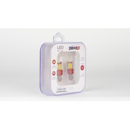 Світлодіоди в габаритні вогні. Підсвітку номера та салона DriveX T10-211 12-24V 2.7W CAN W5W 430Lm base-10mm к-т.