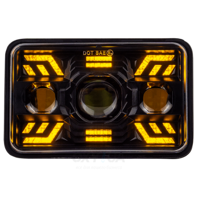 Фара протитуманна WL FOG-06 4x6" 26/46W H/L STM - DRL W+Y к-т.