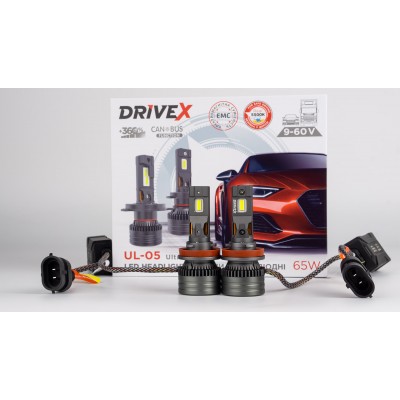 LED лампи автомобільні DriveX UL-05 H11/H8 65W 9-60V 5.5K к-т.