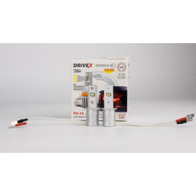LED лампи автомобільні DriveX PA-14 H3(2cables) 30W(2*15W) 9-32V 3K LED к-т.