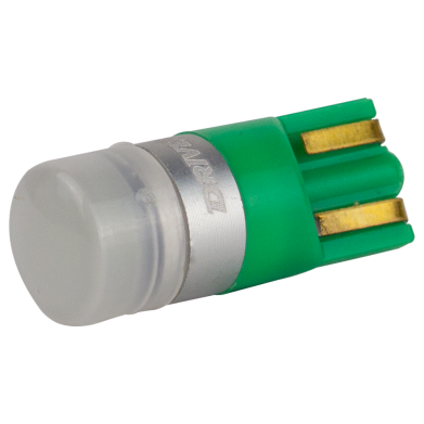 Світлодіоди в габаритні вогні. підсвітку номера та в салон  T10-201n Green 45Lm 3030-1 9-36V W5W base-10mm C