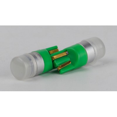 Світлодіоди в габаритні вогні. підсвітку номера та в салон  T10-201n Green 45Lm 3030-1 9-36V W5W base-10mm C