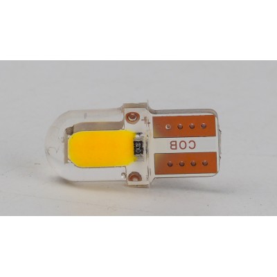 Світлодіоди в габаритні вогні. підсвітку номера та в салон  DriveX T10-218 Yellow 12V 0.3W 15Lm W5W base-10mm C