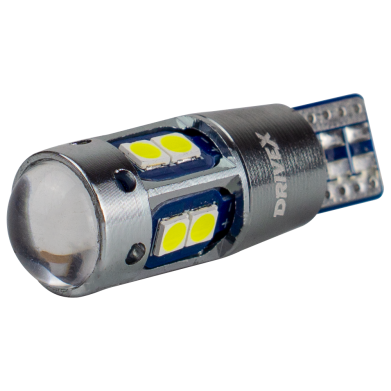 Світлодіоди в габаритні вогні. підсвітку номера та в салон  DriveX  T10-236 12-28V 2.2W 170Lm W5W base-10mm C