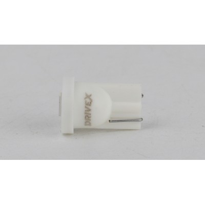 Світлодіоди в габаритні вогні. підсвітку номера та в салон  DriveX T10-244 White 12V 0.3W 10Lm W5W base-10mm C