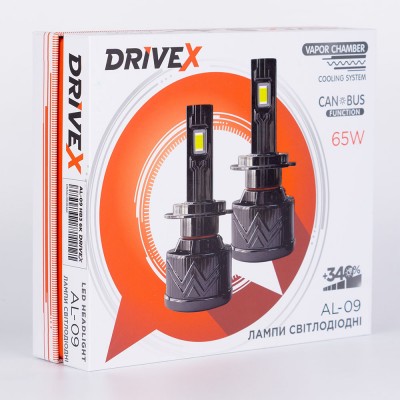 LED лампи автомобільні DriveX AL-09 H4 H/L 6000K LED 65W CAN 12V LED лампи автомобільні DriveX AL-09 H4 H/L 6000K LED 65W CAN 12V