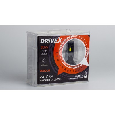 LED лампи автомобільні DriveX PA-08P HB4(9006) 5500K 30W 9-32V 7000Lm LED LED лампи автомобільні DriveX PA-08P HB4(9006) 5500K 30W 9-32V 7000Lm LED