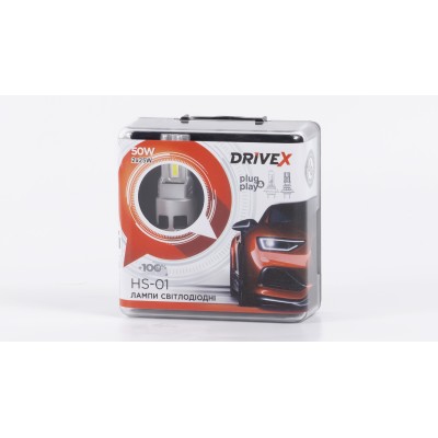 LED лампи автомобільні DriveX HS-01 H7 50W (2x25W) 6000K LED лампи автомобільні DriveX HS-01 H7 50W (2x25W) 6000K