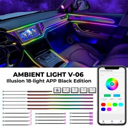 Підсвітка салона Ambient Light V-06 Illusion 18-light APP Black Edition к-т.