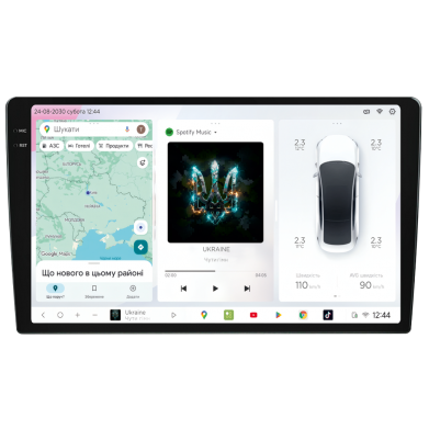 Автомобільний мультимедійний центр 10" з бездротовим CarPlay та Android Auto -S7+ 2K QLED 10" 8x2.7GHz 6x64GB 4G AK7808 AB 50W 360° DSP AK7739 VELVET